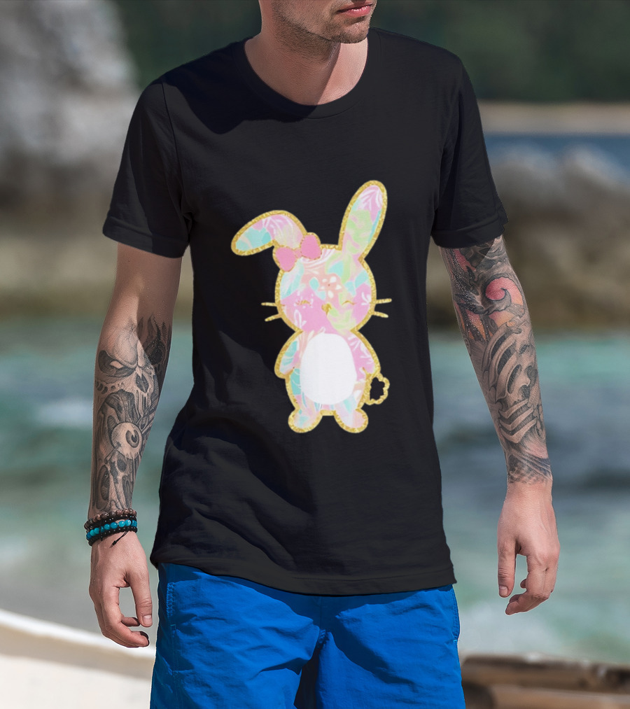 Palm Beach Pastel Preppy Bunny Easter Aesthetic T-Shirt