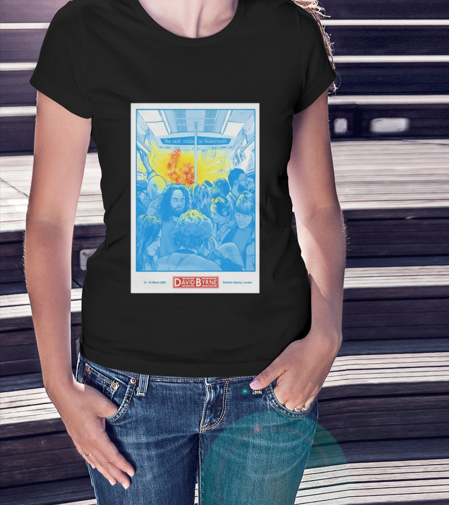 David Byrne Eventim Apollo London March 15 16 2026 Hammersmith Subway T-Shirt
