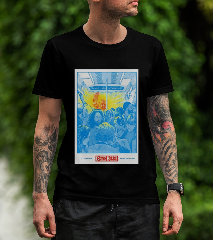 David Byrne Eventim Apollo London March 15 16 2026 Hammersmith Subway T-Shirt