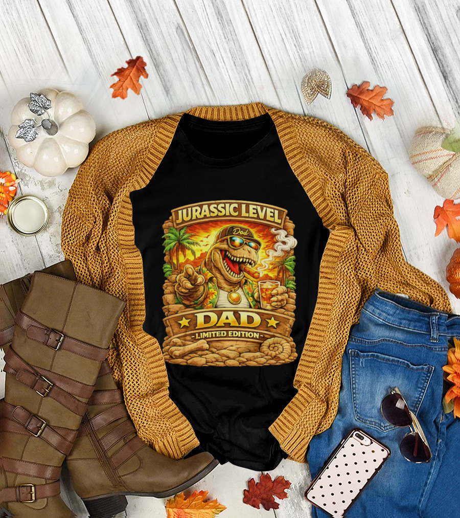 Jurassic Level Dad Dinosaurs Sunglasses Cigar Limited Edition T-Shirt