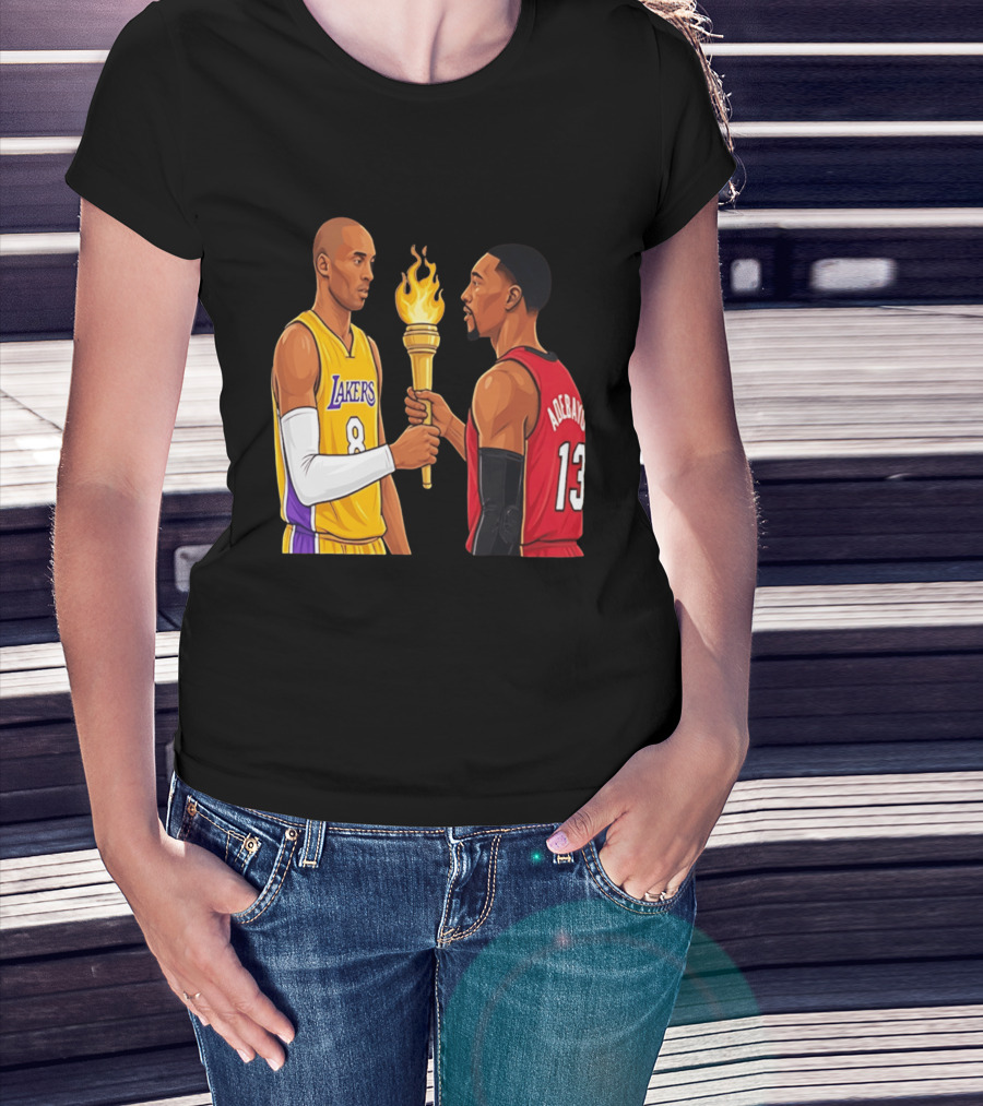 Kobe Lakers Number 8 Passing Torch To Adebayo Number 13 Basketball Moment T-Shirt