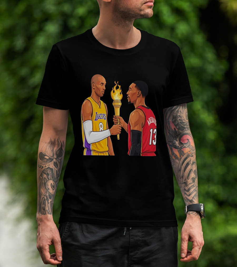 Kobe Lakers Number 8 Passing Torch To Adebayo Number 13 Basketball Moment T-Shirt