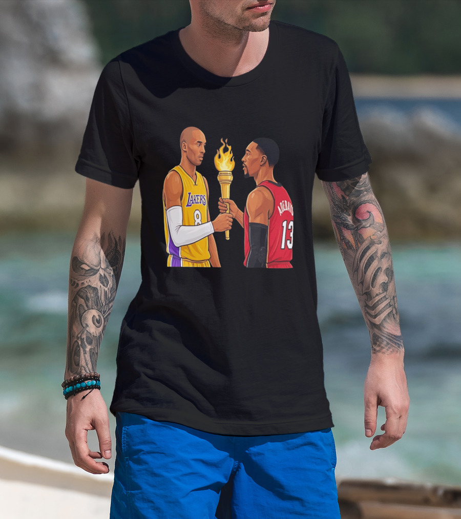 Kobe Lakers Number 8 Passing Torch To Adebayo Number 13 Basketball Moment T-Shirt