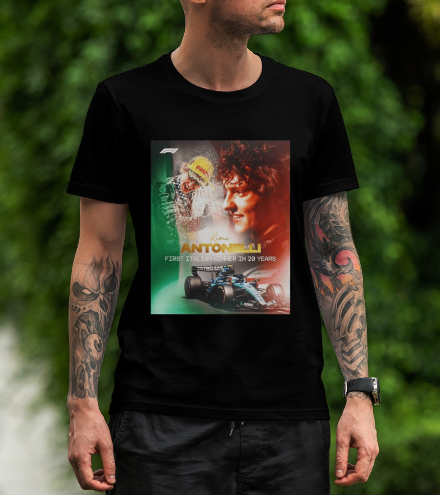 F1 Kimi Antonelli First Italian Winner In 20 Years T-Shirt