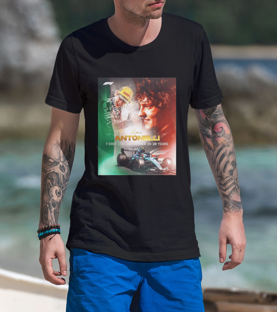 F1 Kimi Antonelli First Italian Winner In 20 Years T-Shirt