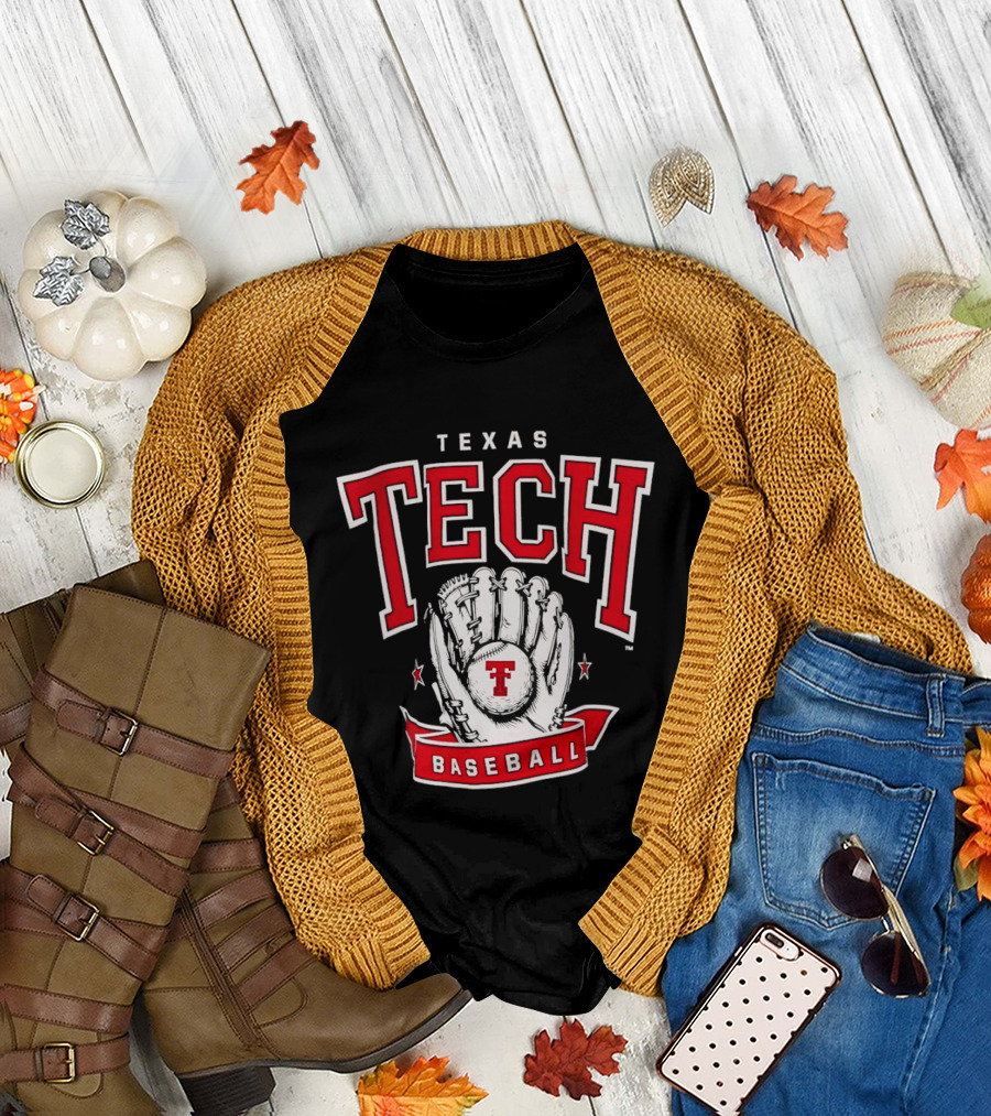 Texas Tech Baseball Glove Red Raiders T-Shirt
