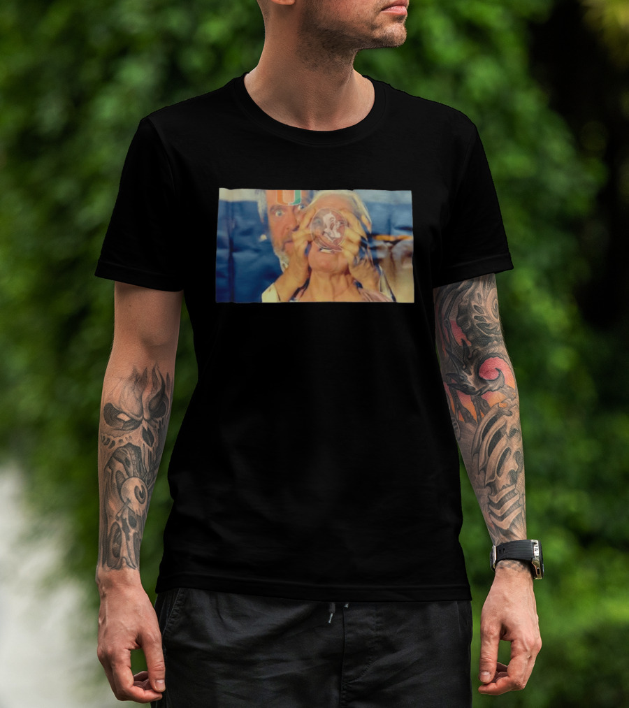 Miami Vs FSU Bird Box Meme Blindfold Movie Scene T-Shirt