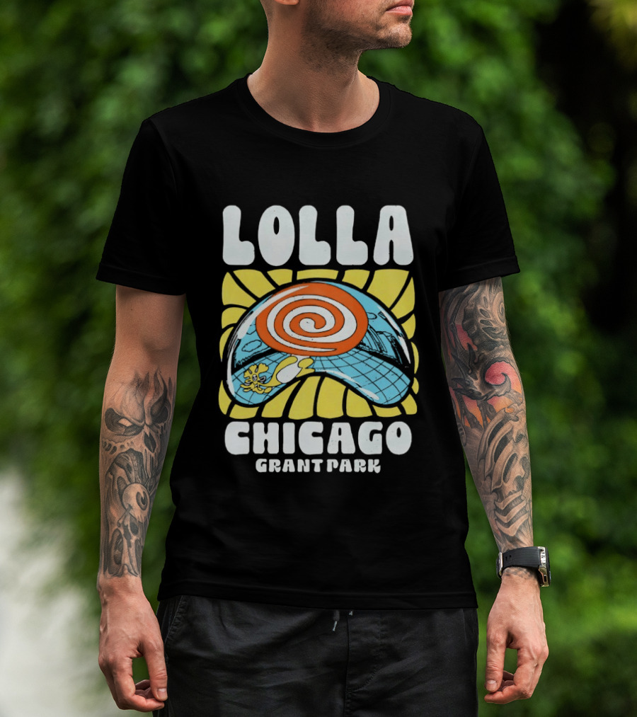 Lolla Chicago Grant Park Swirl Hat Summer Sunburst T-Shirt