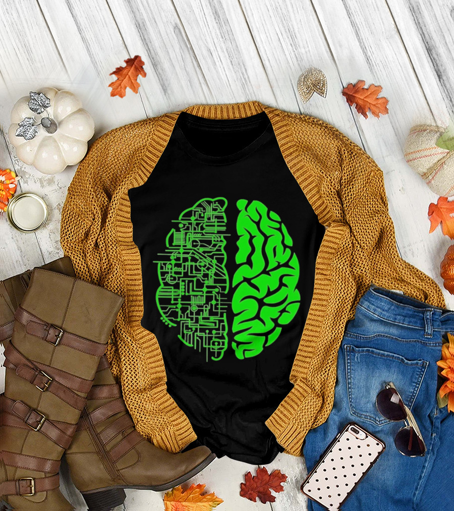 Mind vs Machine Circuitry Brain Dual Personality T-Shirt