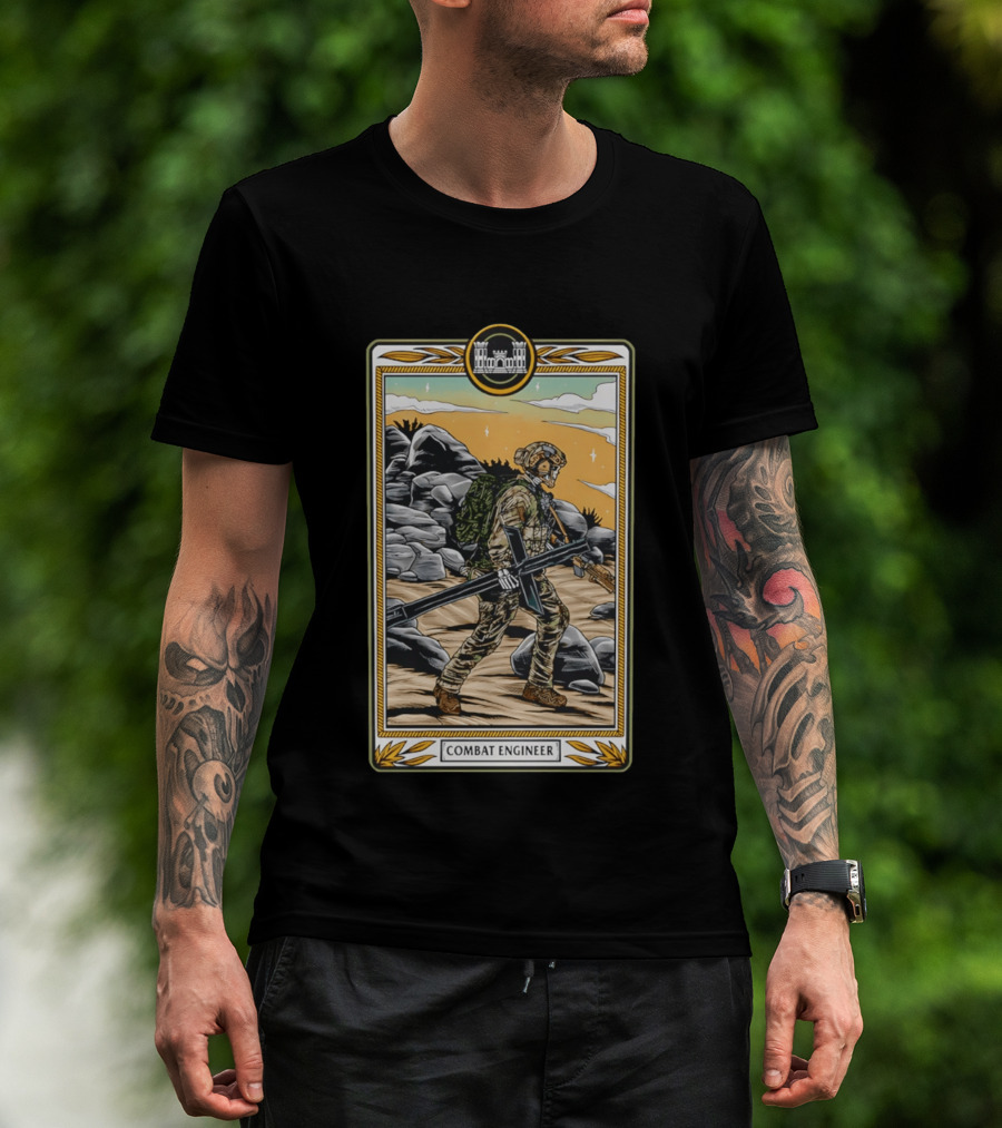 Combat Engineer Tactical Card Soldier With Gear T-Shirt
