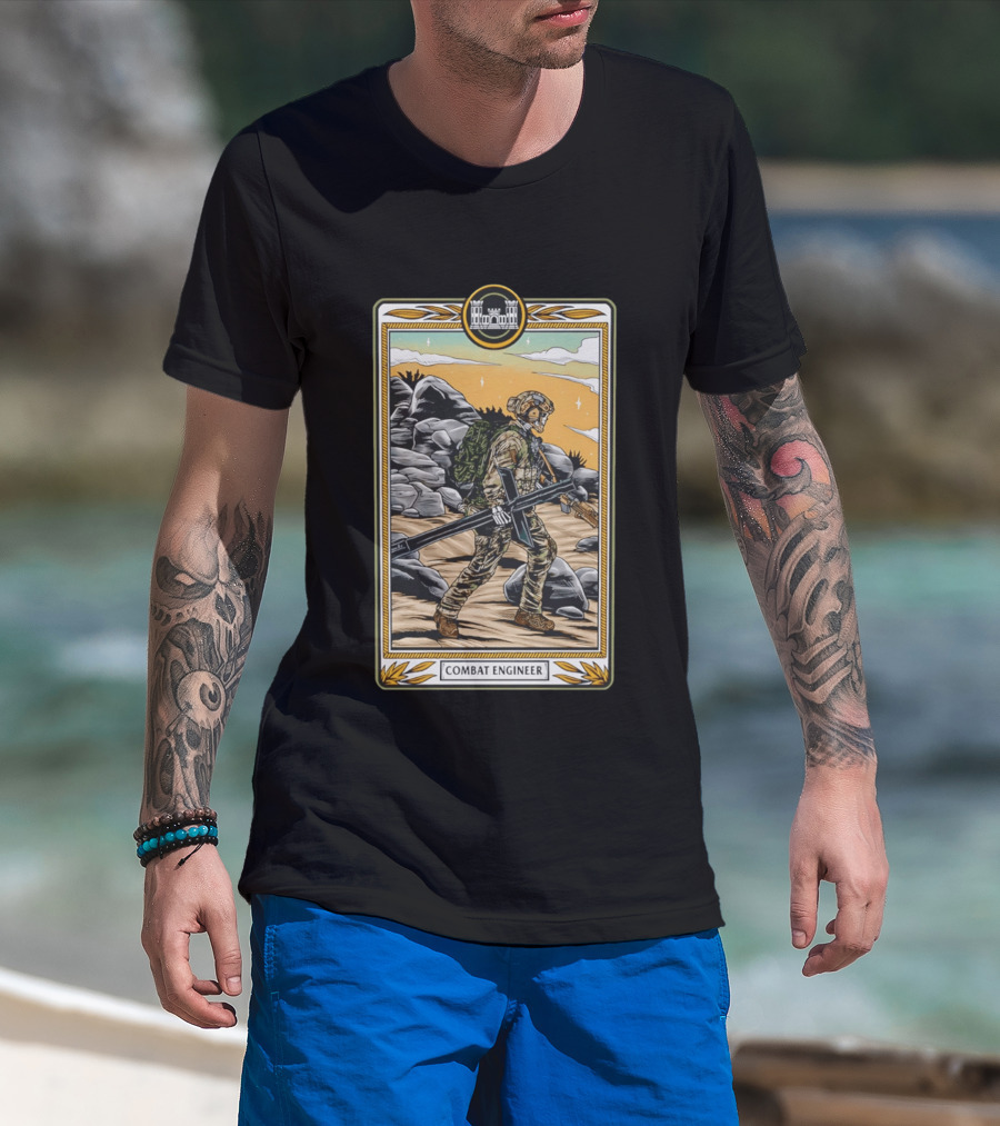 Combat Engineer Tactical Card Soldier With Gear T-Shirt