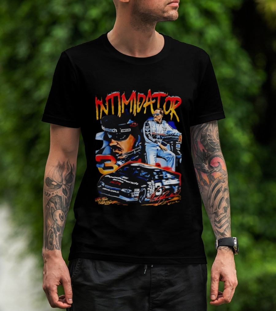 Dale Earnhardt Sr Intimidator NASCAR Racing Legend Number 3 Car Simpson Wrangler T-Shirt