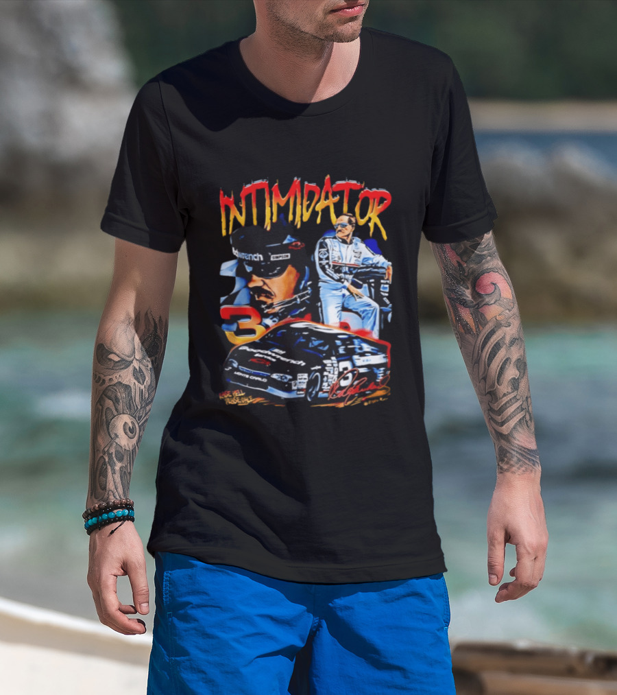 Dale Earnhardt Sr Intimidator NASCAR Racing Legend Number 3 Car Simpson Wrangler T-Shirt