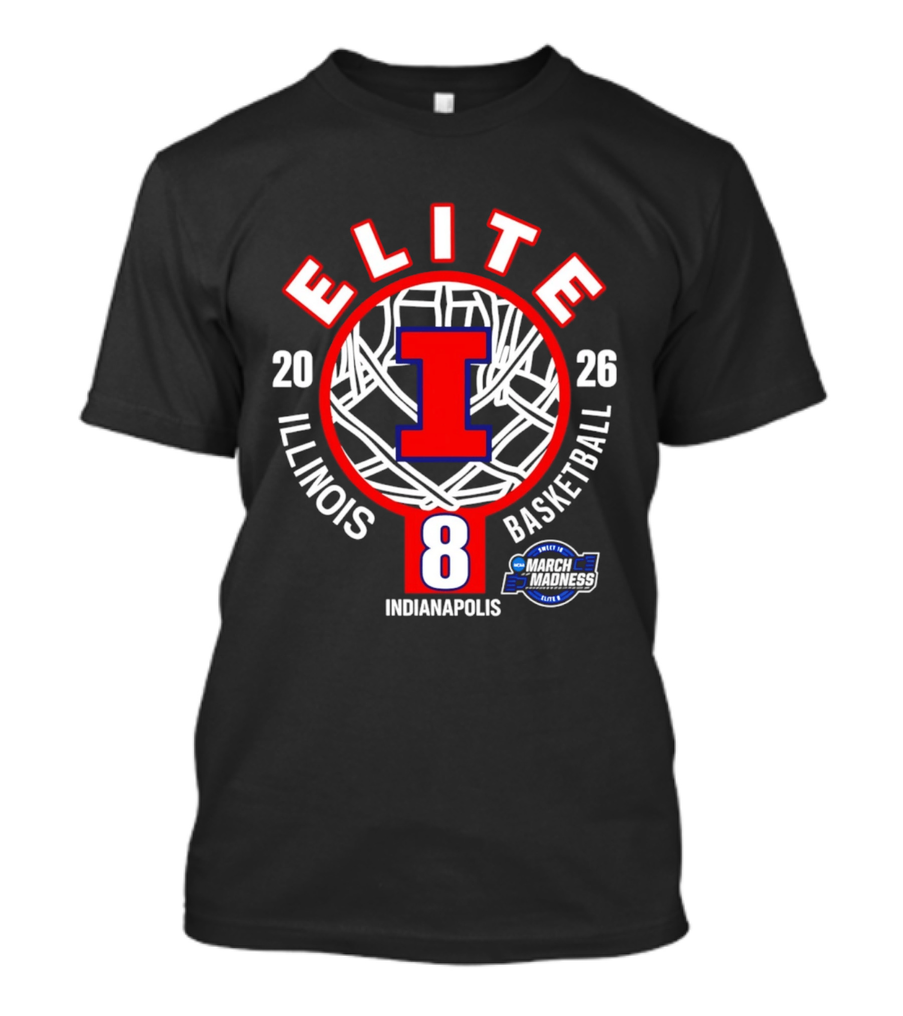 Illinois Fighting Illini Men's Basketball Elite Eight 2026 Indianapolis NCAA March Madness T-Shirt