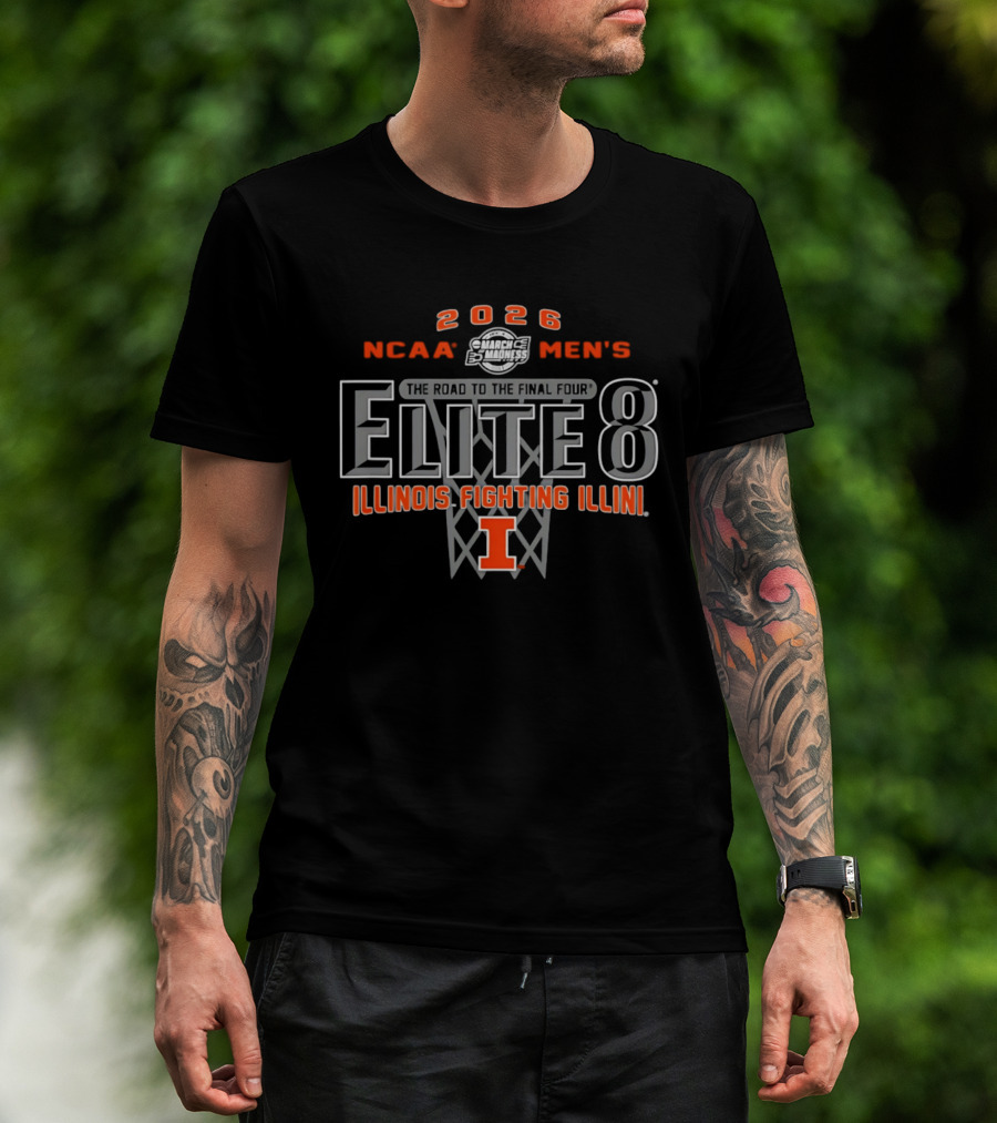 2026 NCAA Men's March Madness Elite 8 Illinois Fighting Illini Final Four Road T-Shirt