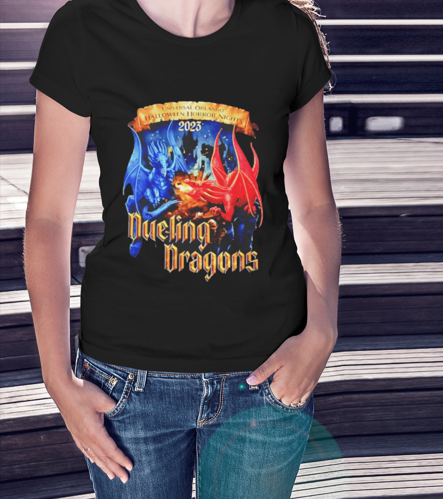 Universal Orlando Halloween Horror Nights 2023 Dueling Dragons T-Shirt