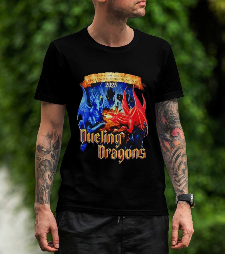 Universal Orlando Halloween Horror Nights 2023 Dueling Dragons T-Shirt