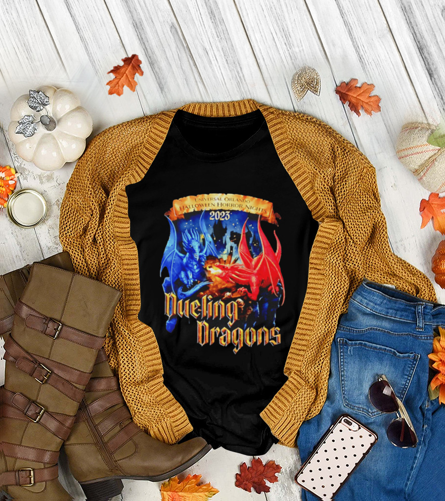 Universal Orlando Halloween Horror Nights 2023 Dueling Dragons T-Shirt
