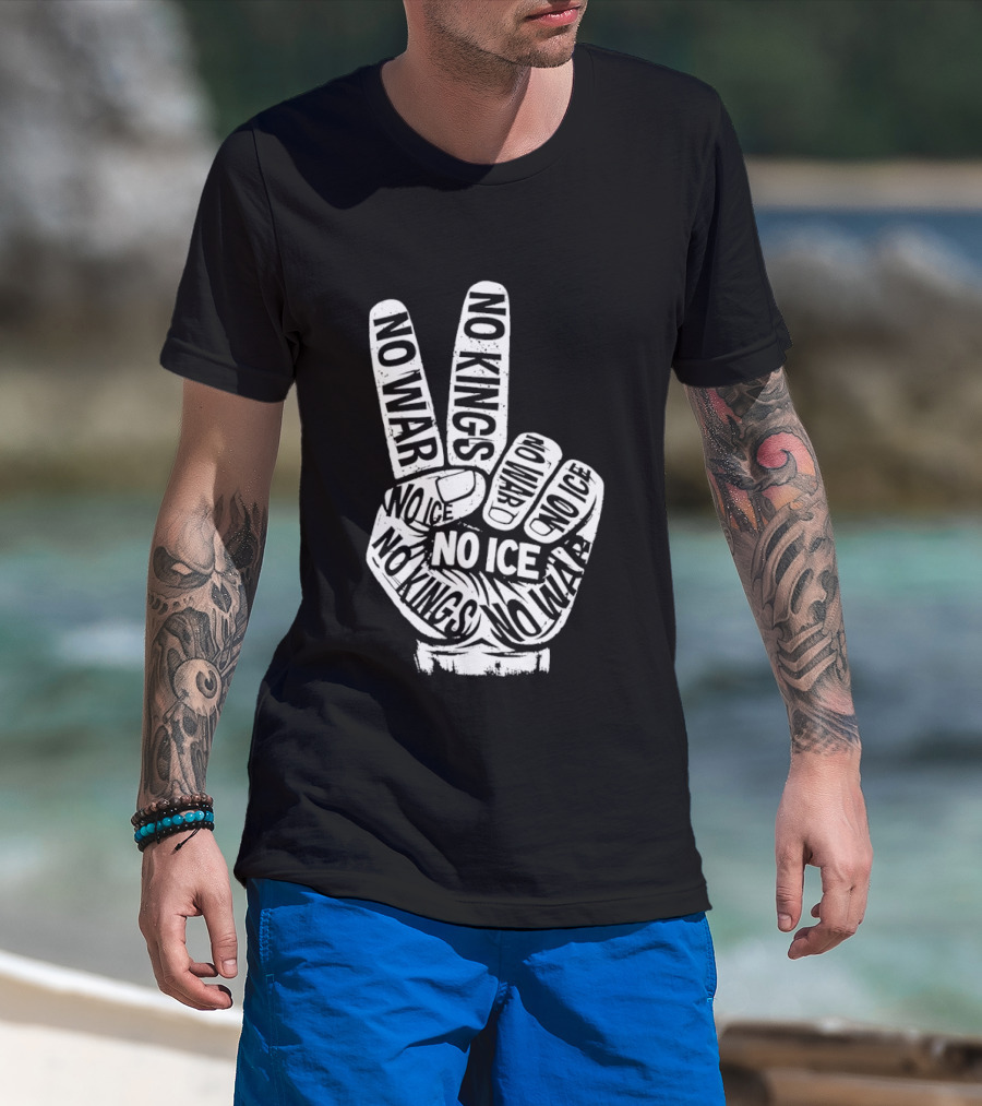 No War No Ice No Kings Peace Hand Sign T-Shirt