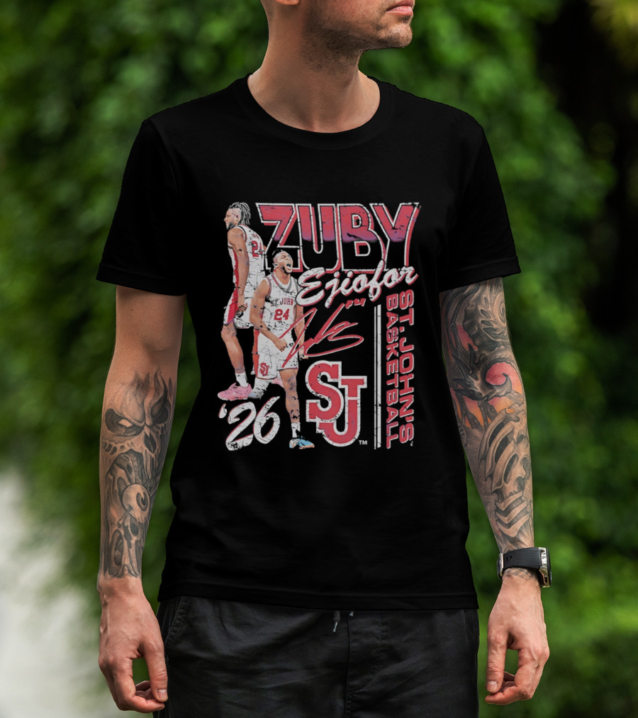 Zuby Ejiofor St. John's Basketball 26 SJ Red Storm 90s T-Shirt