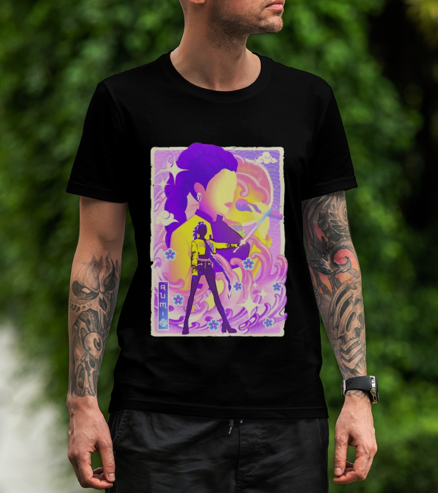 Rumi KPop Demon Hunters Musha E Floral Warrior T-Shirt