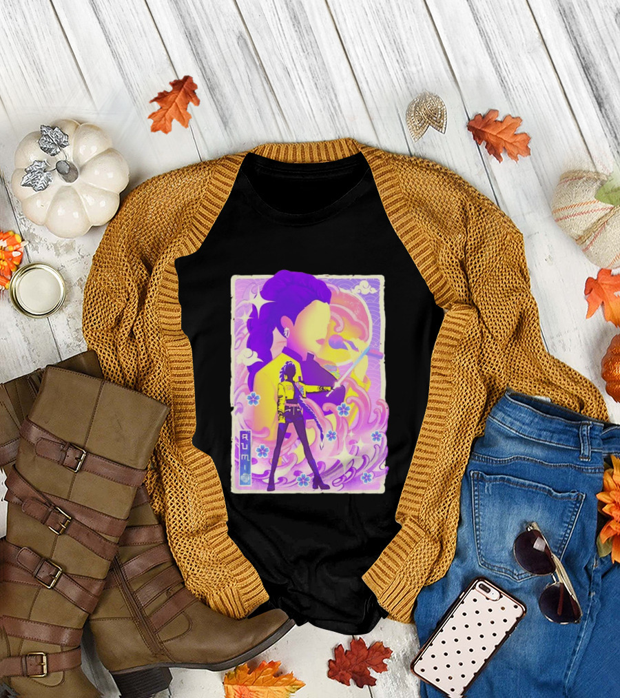 Rumi KPop Demon Hunters Musha E Floral Warrior T-Shirt