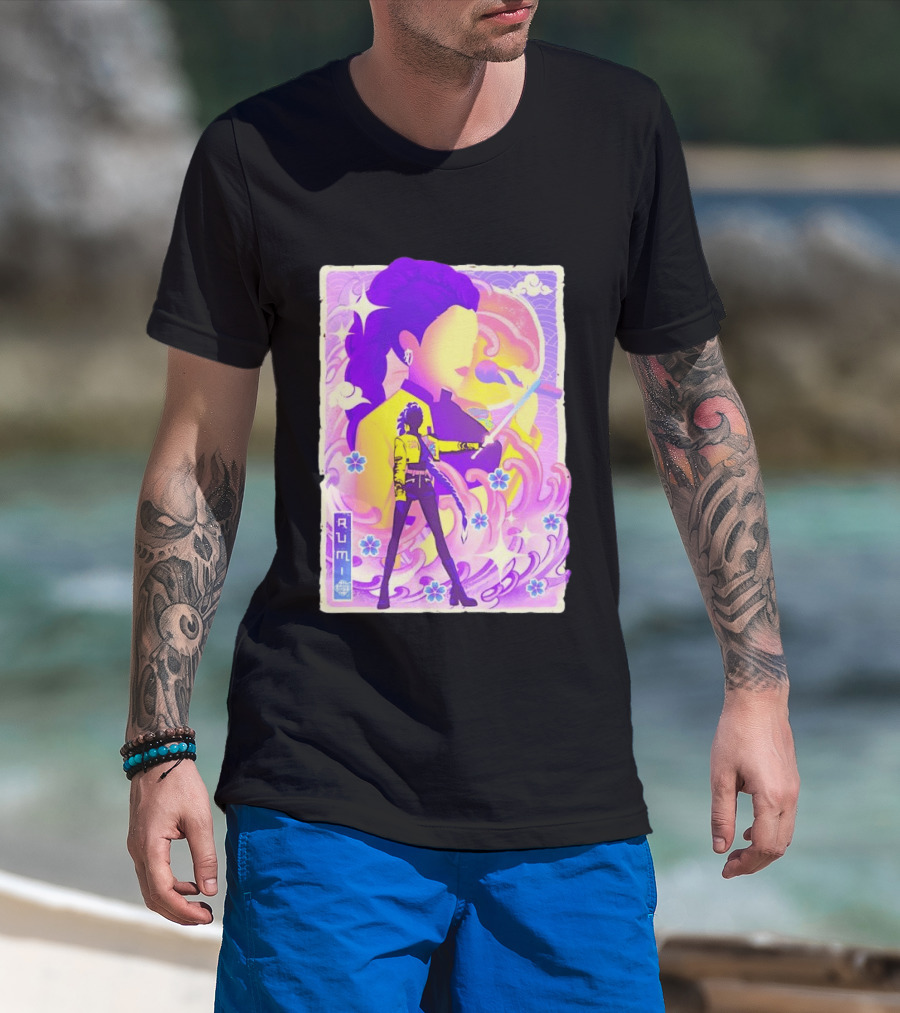 Rumi KPop Demon Hunters Musha E Floral Warrior T-Shirt