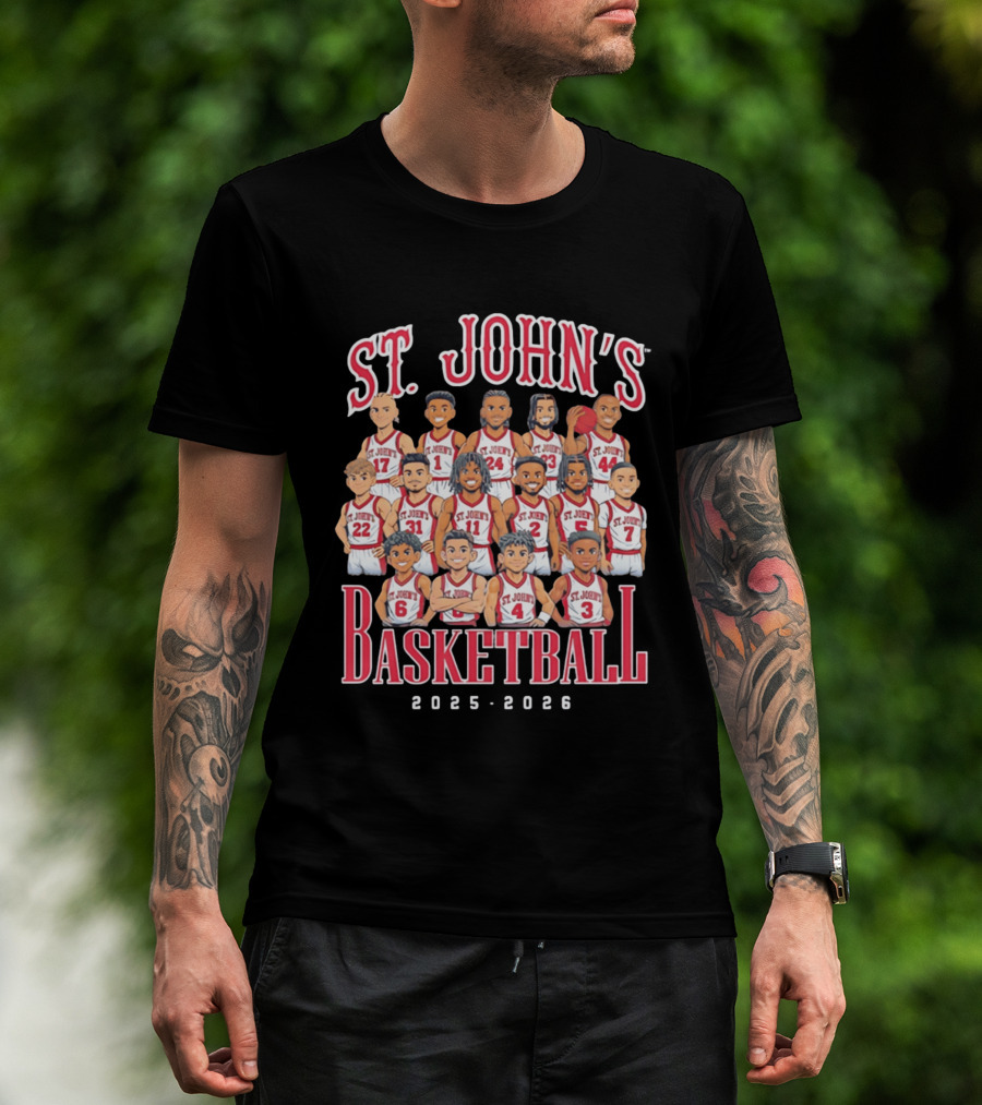St. John's Basketball 2025 2026 Team Caricature T-Shirt
