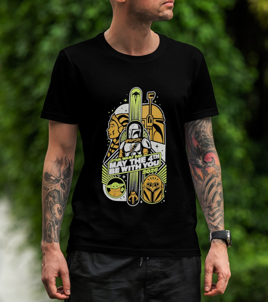 Star Wars Day May The 4th Be With You 2026 Yoda Boba Fett Celebration T-Shirt