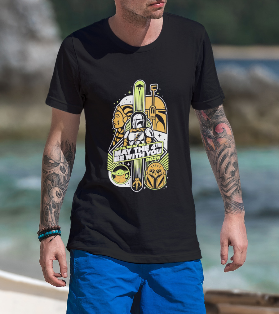Star Wars Day May The 4th Be With You 2026 Yoda Boba Fett Celebration T-Shirt