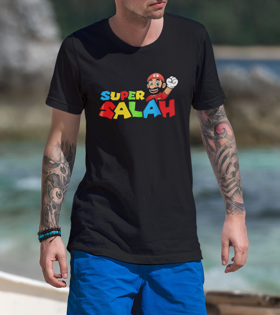 Super Salah Liverpool Fun Mario Gaming Adventure T-Shirt