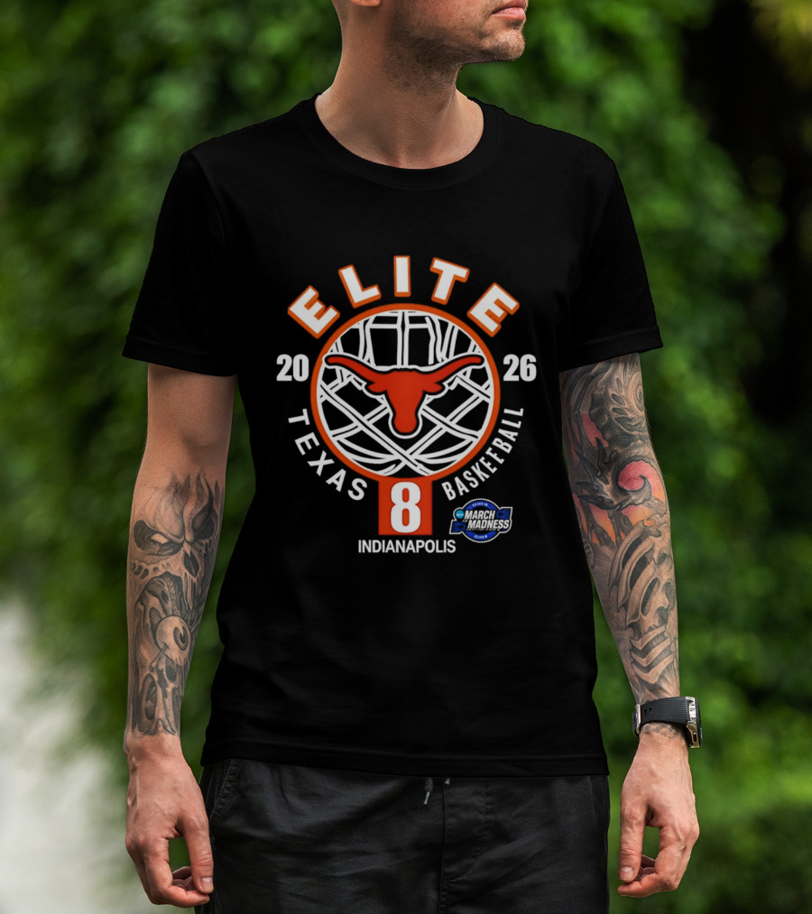 Texas Longhorns 2026 Elite 8 NCAA Basketball Indianapolis T-Shirt