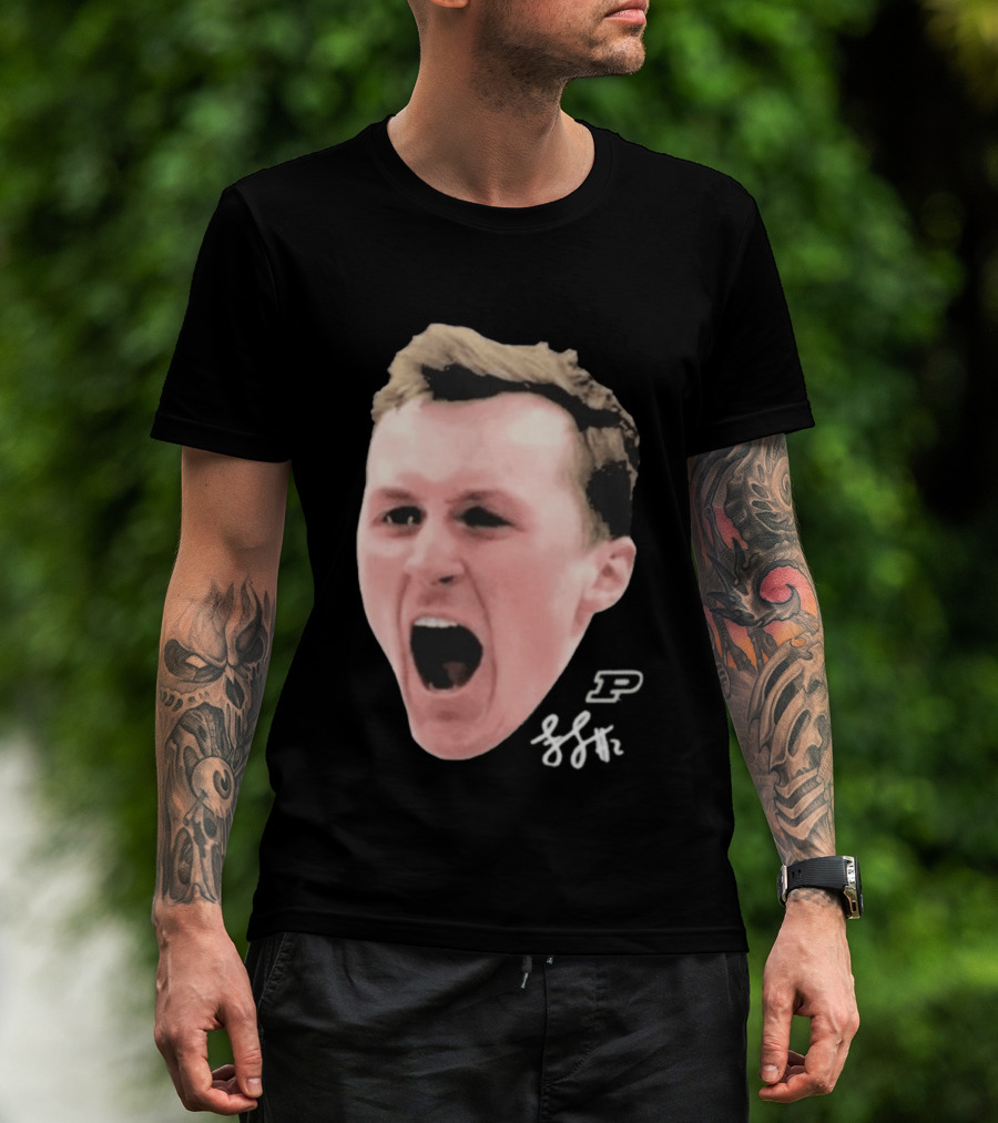 Purdue Boilermakers Will Berg Fletcher Loyer Big Face T-Shirt