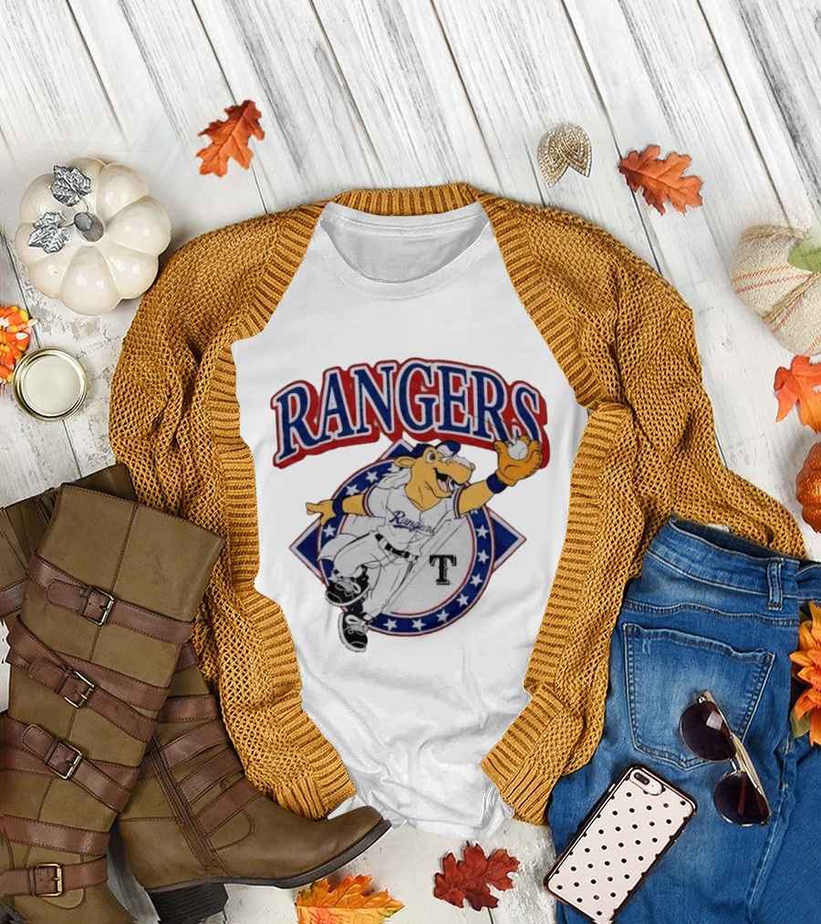 Rangers Captain Texas Mascot Baseball Icon Homage T-Shirt