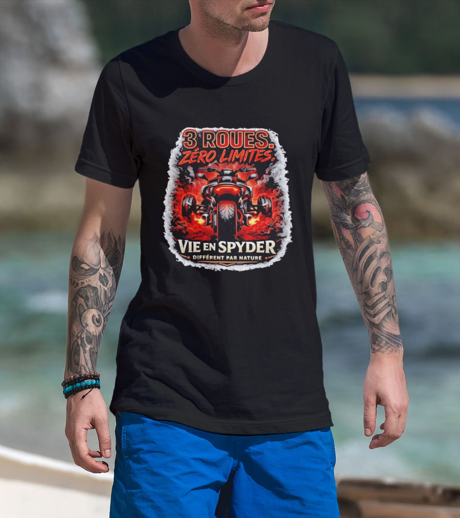 3 Roues Zéro Limites Vie En Spyder Différent Par Nature Moto Trike Adventure T-Shirt