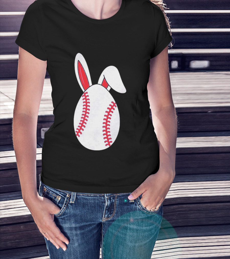Happy Easter Bunny Ears Baseball Egg T-Shirt
