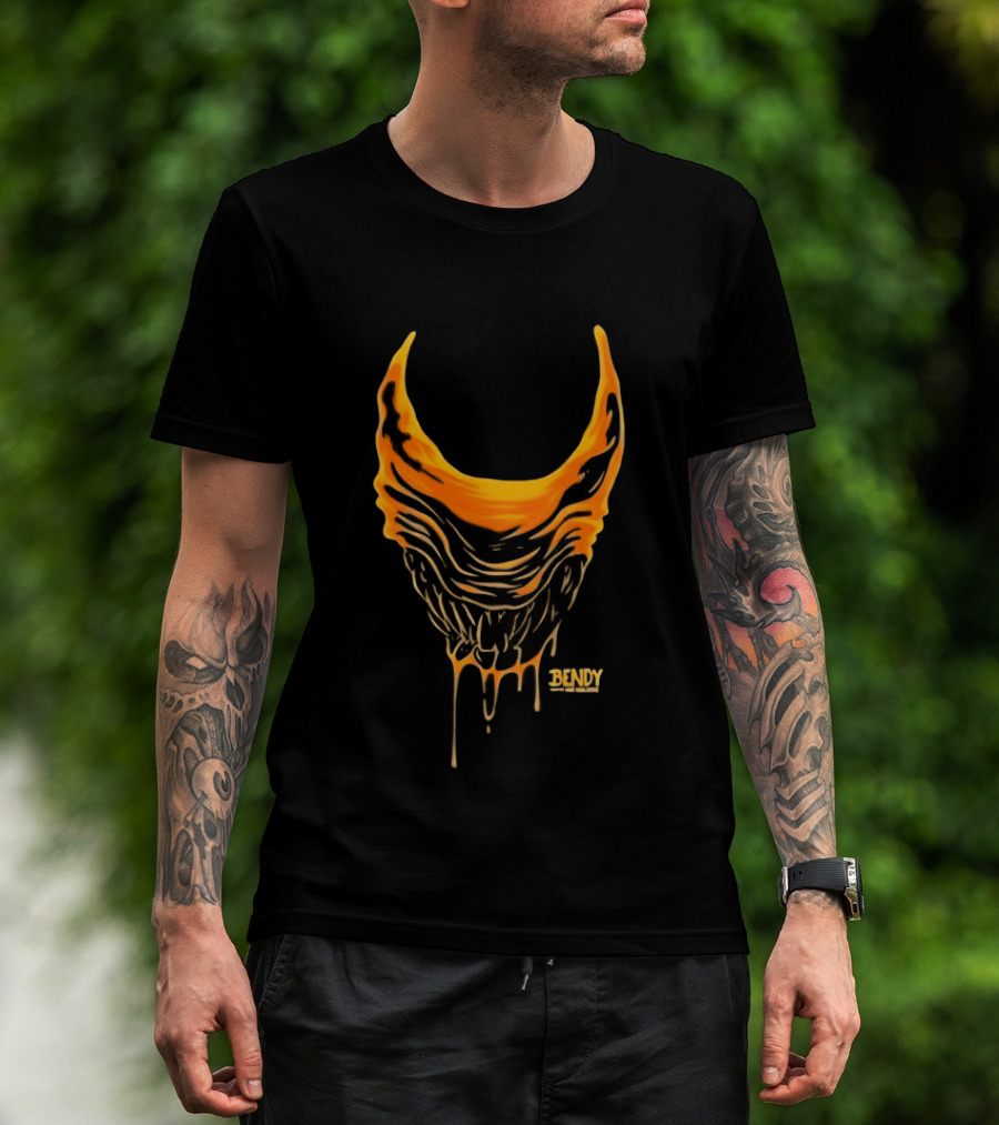 Bendy The Ink Demon Face Melting Dripping T-Shirt