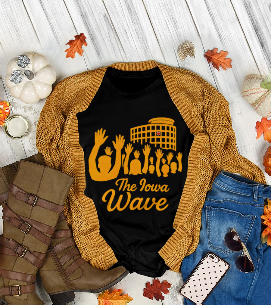 Iowa Hawkeyes The Iowa Wave Hospital Heart Gesture Iconic Fan Tradition T-Shirt