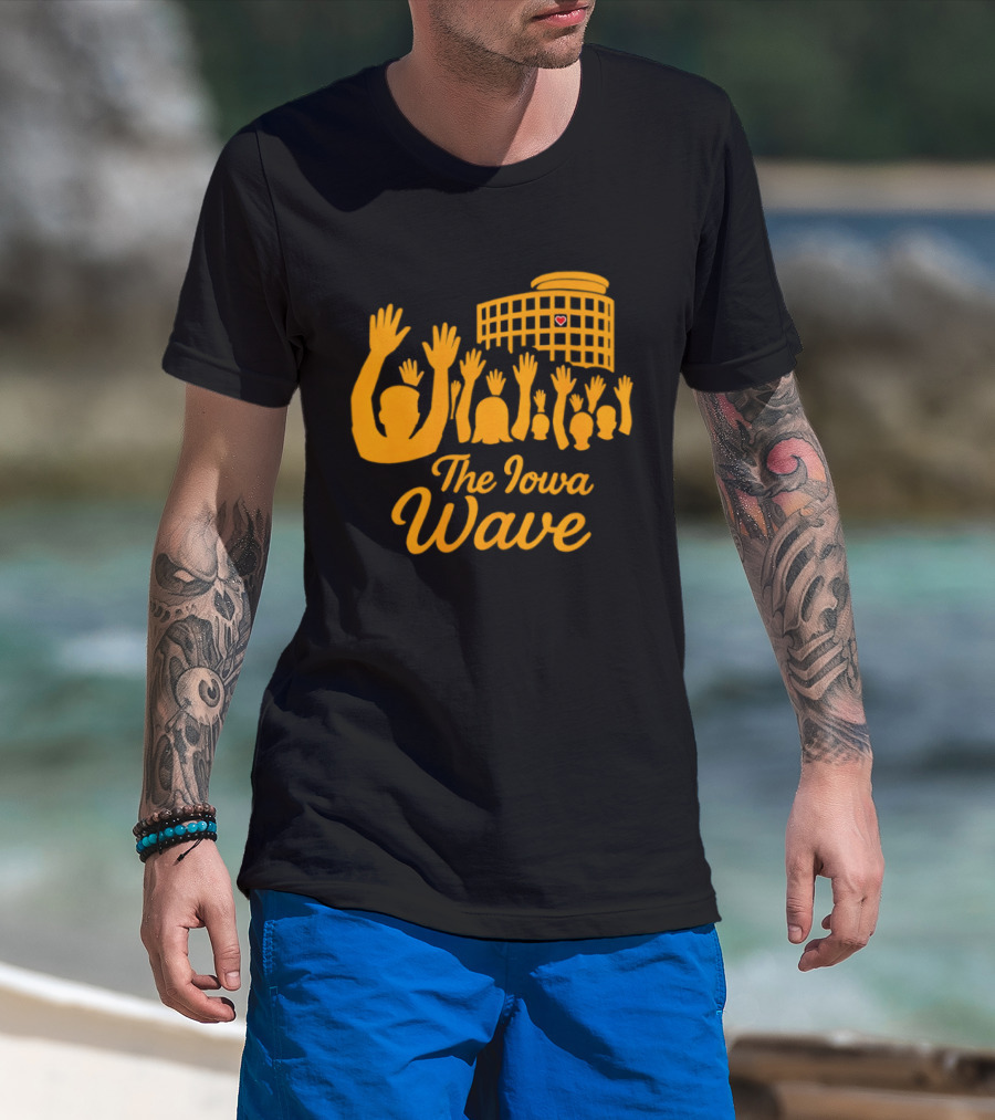 Iowa Hawkeyes The Iowa Wave Hospital Heart Gesture Iconic Fan Tradition T-Shirt