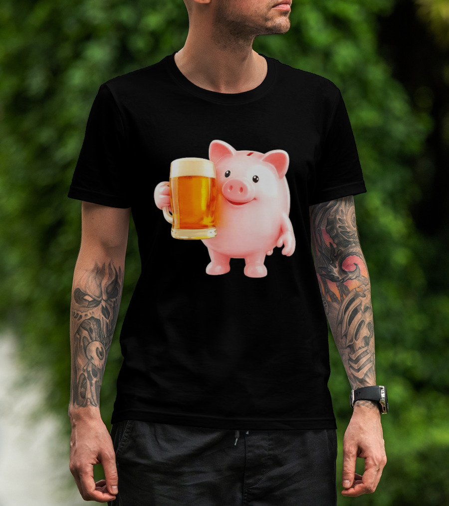 Piggy Bank With Beer Save Money Concept T-Shirt
