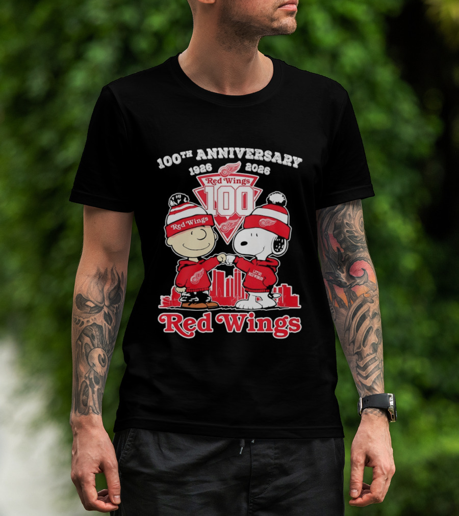 Charlie Brown Snoopy Red Wings 100th Anniversary 1926 2026 T-Shirt