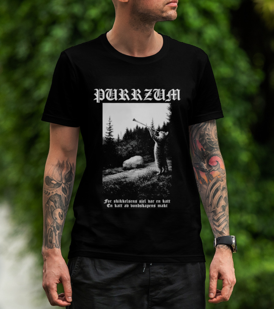 Purrzum Skikkelsens Sjel Var En Katt En Katt Av Vondskapens Makt Filosofem T-Shirt