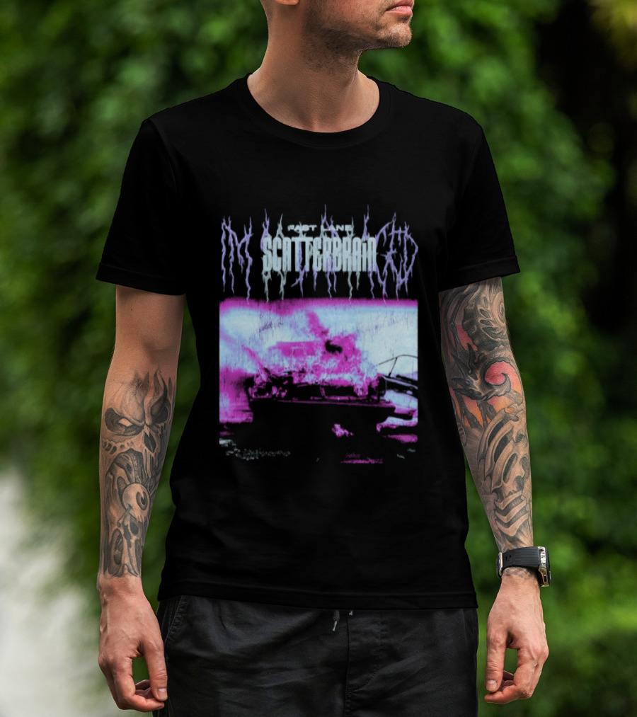 Scatterbrain 2026 Fast Lane Burning Car T-Shirt