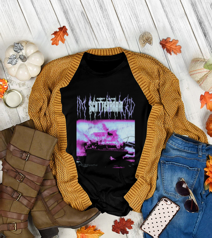 Scatterbrain 2026 Fast Lane Burning Car T-Shirt