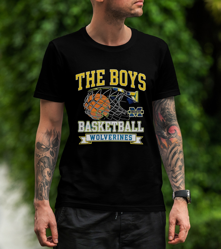 The Boys Basketball Wolverines Michigan M Hoops Sports Team T-Shirt