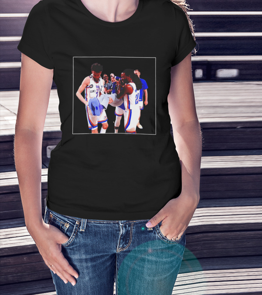 Oklahoma City Thunder Gallo Chet Holmgren Team Celebration T-Shirt