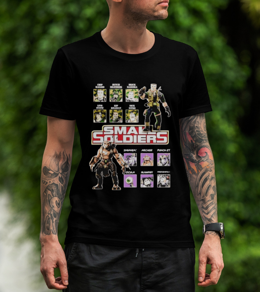 Small Soldiers 1998 Major Chip Hazard And Archer Globotech Characters T-Shirt