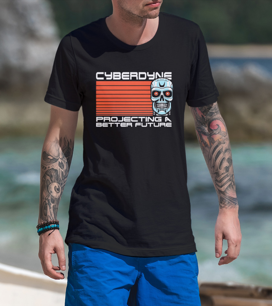 CYBERDYNE Projecting A Better Future Terminator Skull T-Shirt