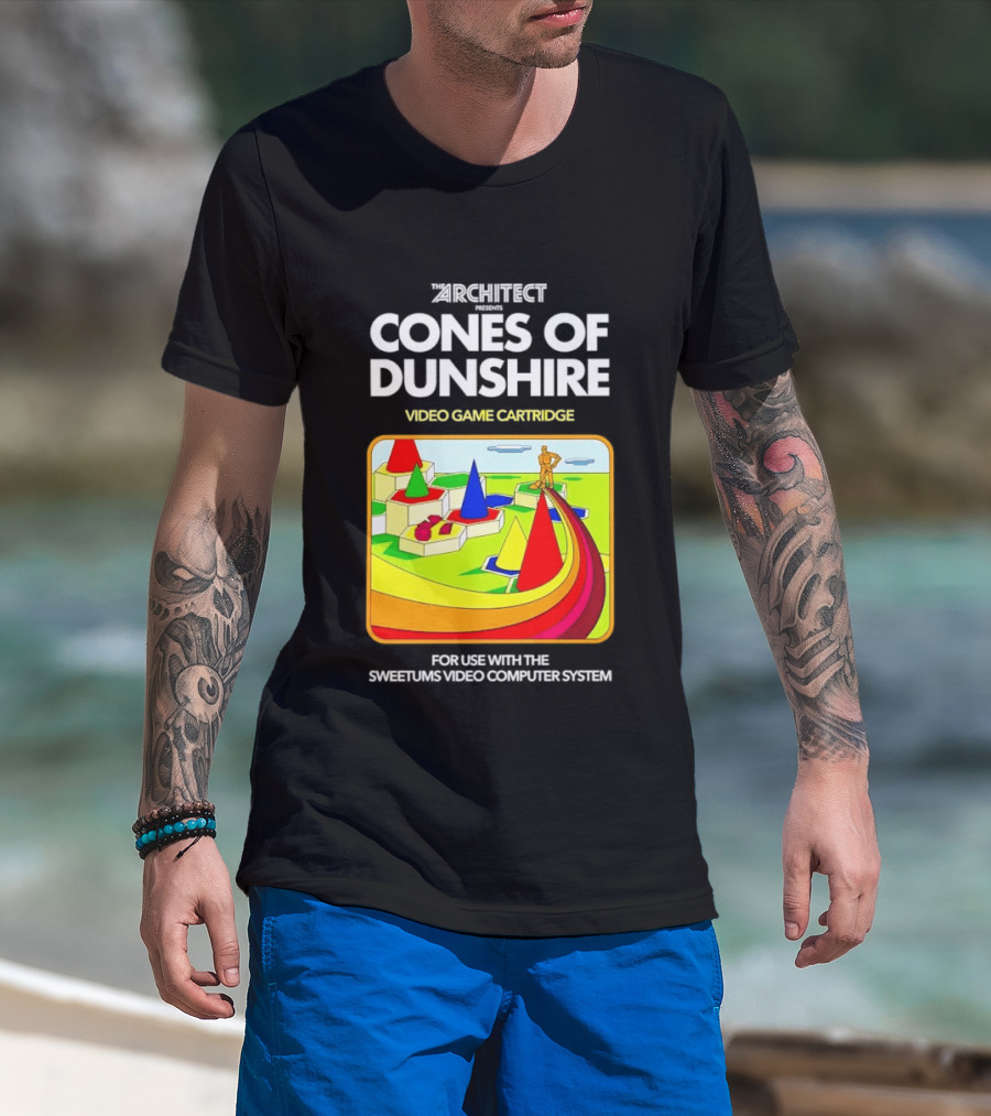 Architect Cones Of Dunshire Video Game Cartridge For Use With The Sweetums Video Computer System T-Shirt