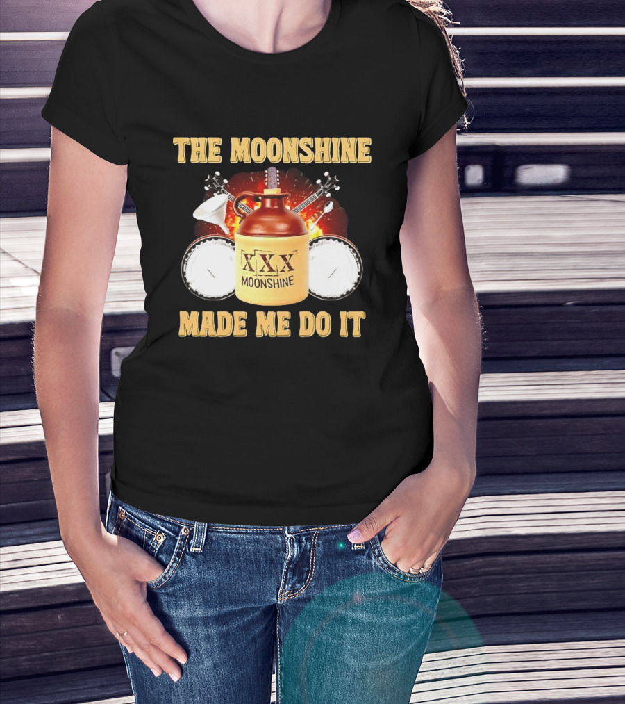 The Moonshine Made Me Do It Jug And Instruments T-Shirt